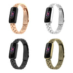 Per Fitbit Luxe Special Edition Cinturino di ricambio con fibbia piatta in acciaio inossidabile a tre sfere