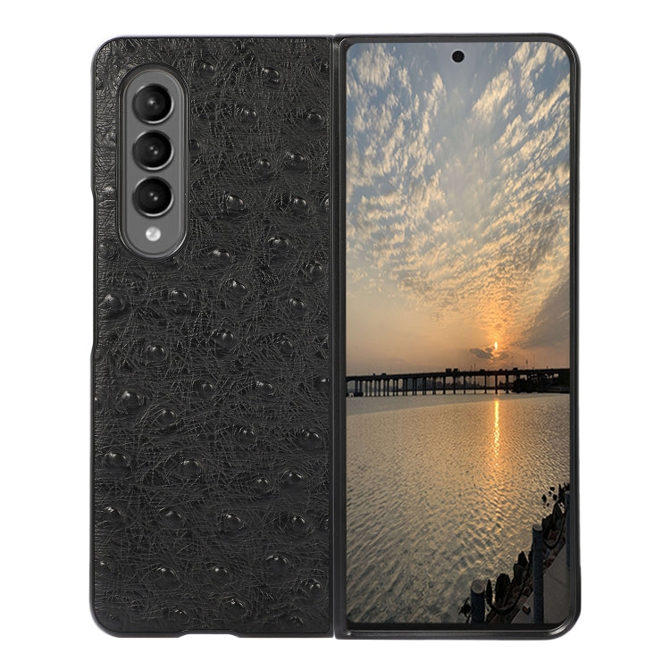 Custodia in pelle protettiva antiurto Texture pelle di struzzo, For Samsung Galaxy Z Fold3 5G