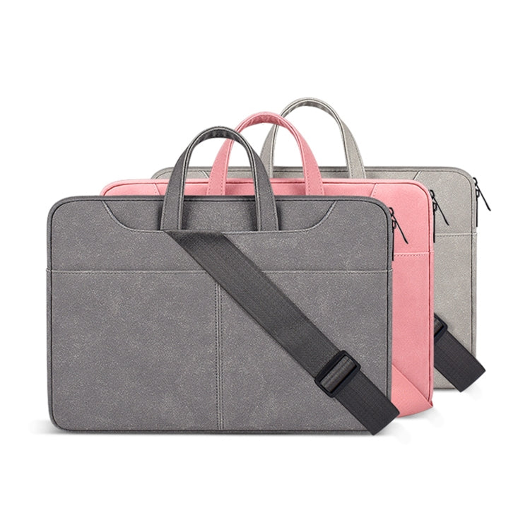 ST06SDJ Borsa per laptop aziendale in PU satinato con tracolla staccabile, 13.3 inch, 14.1-15.4 inch, 15.6 inch