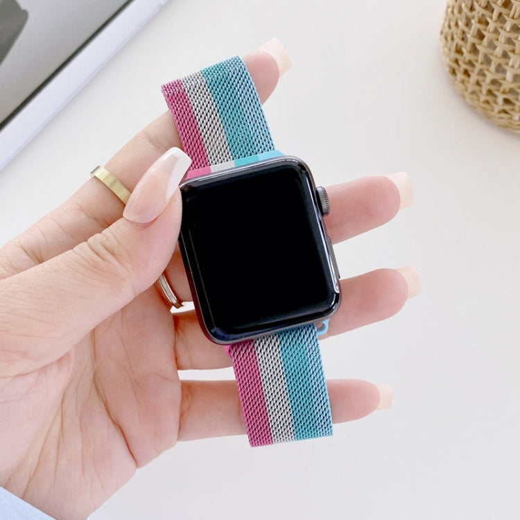 Cinturino di ricambio per cinturino milanese a quattro colori, For Apple Watch Series 7  41mm / & 6 & SE & 5 & 4 40mm, For Apple Watch Series  7  45mm / & 6 & SE & 5 & 4 44mm