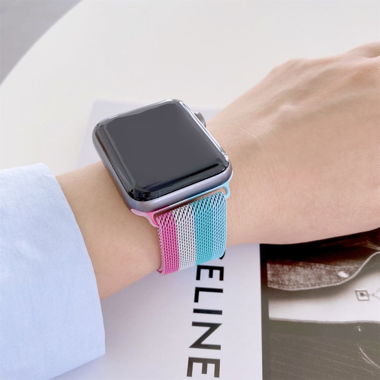 Cinturino di ricambio per cinturino milanese a quattro colori, For Apple Watch Series 7  41mm / & 6 & SE & 5 & 4 40mm, For Apple Watch Series  7  45mm / & 6 & SE & 5 & 4 44mm
