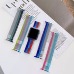 Cinturino di ricambio per cinturino milanese a quattro colori, For Apple Watch Series 7  41mm / & 6 & SE & 5 & 4 40mm, For Apple Watch Series  7  45mm / & 6 & SE & 5 & 4 44mm
