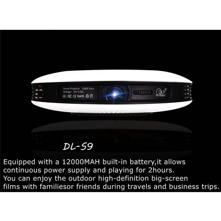 DL-S9 Portable HD Digital LED Projector for Home Theater 1280x720P 300 Lumens, Android 6.0, 2G+16GB/32GB, DL-S9 US Plug