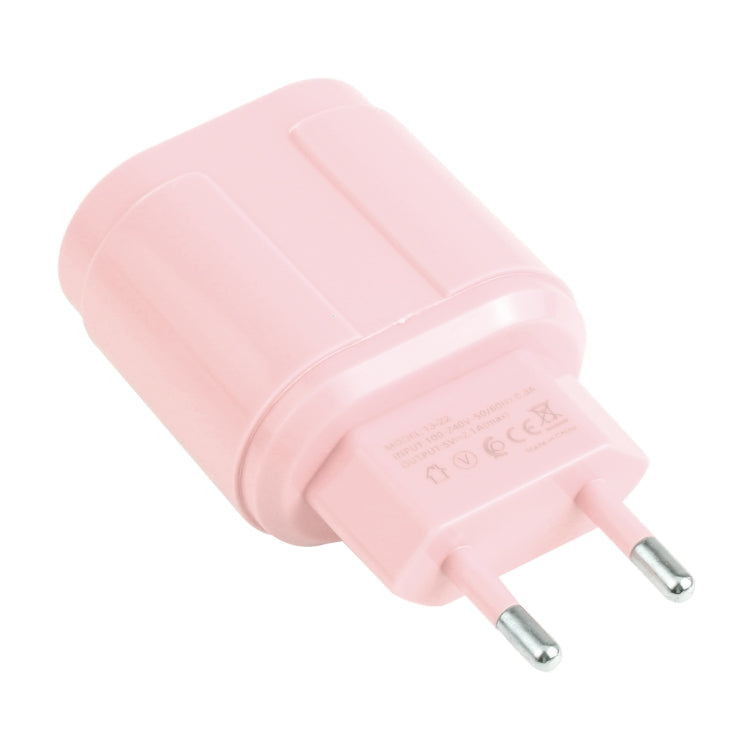 13-22 2.1A Dual USB Caricabatterie da viaggio Macarons,, EU Plug, US Plug