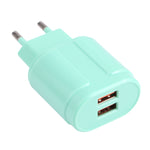 13-22 2.1A Dual USB Caricabatterie da viaggio Macarons,, EU Plug, US Plug