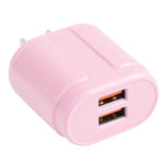 13-22 2.1A Dual USB Caricabatterie da viaggio Macarons,, EU Plug, US Plug
