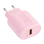 13-3 QC3.0 Caricatore da viaggio Macarons con interfaccia USB singola,, EU Plug, US Plug