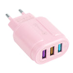 13-222 QC3.0 USB + 2.1A Doppia porta USB Macarons Caricatore da viaggio,, EU Plug, US Plug