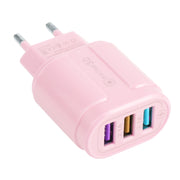 13-222 QC3.0 USB + 2.1A Doppia porta USB Macarons Caricatore da viaggio,, EU Plug, US Plug