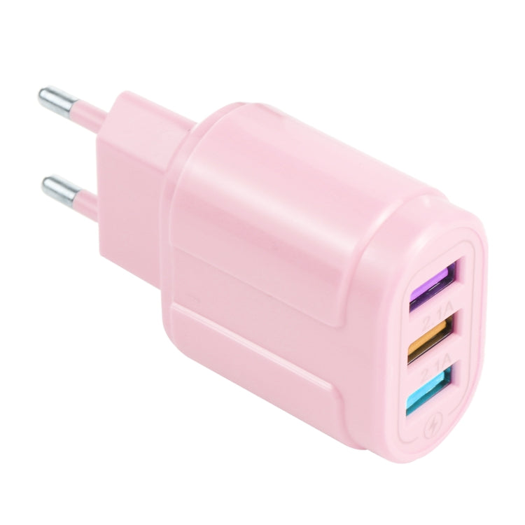 13-222 QC3.0 USB + 2.1A Doppia porta USB Macarons Caricatore da viaggio,, EU Plug, US Plug