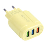 13-222 QC3.0 USB + 2.1A Doppia porta USB Macarons Caricatore da viaggio,, EU Plug, US Plug