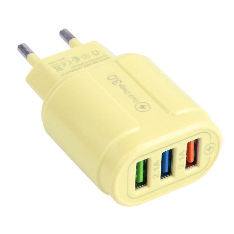 13-222 QC3.0 USB + 2.1A Doppia porta USB Macarons Caricatore da viaggio,, EU Plug, US Plug
