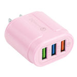 13-222 QC3.0 USB + 2.1A Doppia porta USB Macarons Caricatore da viaggio,, EU Plug, US Plug