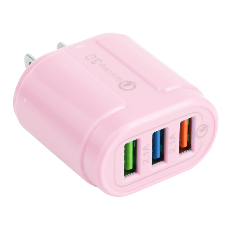 13-222 QC3.0 USB + 2.1A Doppia porta USB Macarons Caricatore da viaggio,, EU Plug, US Plug