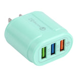 13-222 QC3.0 USB + 2.1A Doppia porta USB Macarons Caricatore da viaggio,, EU Plug, US Plug