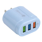 13-222 QC3.0 USB + 2.1A Doppia porta USB Macarons Caricatore da viaggio,, EU Plug, US Plug