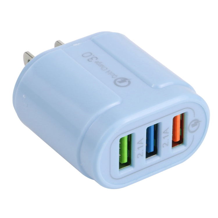 13-222 QC3.0 USB + 2.1A Doppia porta USB Macarons Caricatore da viaggio,, EU Plug, US Plug