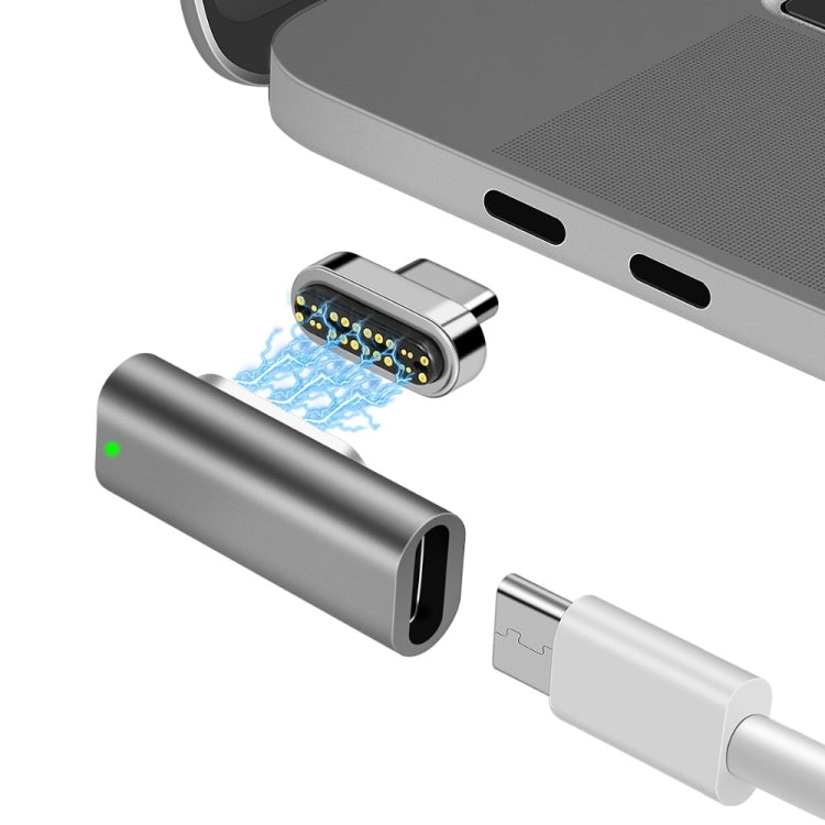 100W USB-C/Type-C femmina a 20 pin magnetico USB-C/Type-C adattatore a gomito maschio