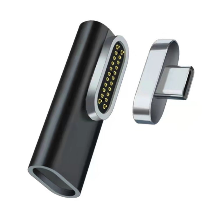 100W USB-C/Type-C femmina a 20 pin magnetico USB-C/Type-C adattatore a gomito maschio