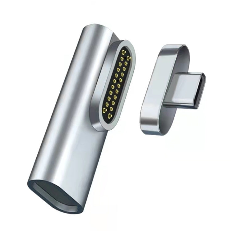 100W USB-C/Type-C femmina a 20 pin magnetico USB-C/Type-C adattatore a gomito maschio