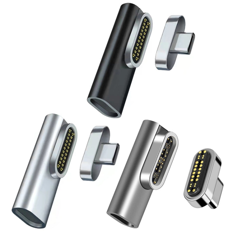 100W USB-C/Type-C femmina a 20 pin magnetico USB-C/Type-C adattatore a gomito maschio