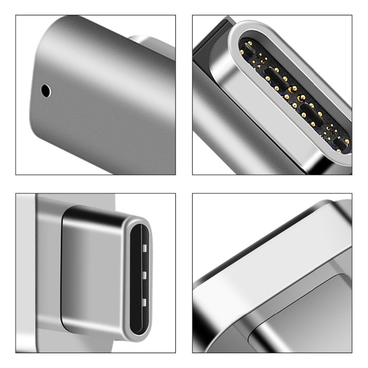 100W USB-C/Type-C femmina a 20 pin magnetico USB-C/Type-C adattatore a gomito maschio