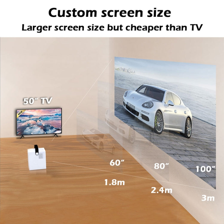 WEJOY Y2 1920x1080P 100 ANSI Lumen Portable Digital HD LED Home Theater Projector, Touch Control Version with Battery, Android 9.0, 2G+16G, Y2 US Plug