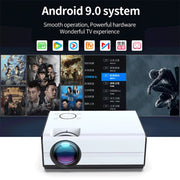 WEJOY Y5 800x480P Portable Digital Projector Home Theater LED HD 80 ANSI Lumen, Android 9.0, 1G+8G, Y5 US Plug