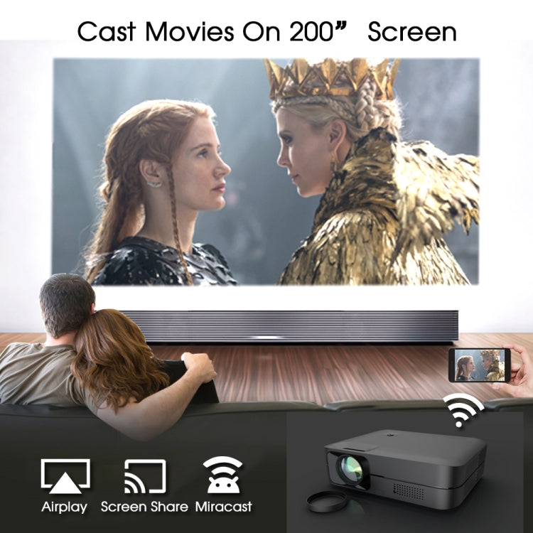 WEJOY L9 1920x1080P 400 ANSI Lumen Portable Digital Home Theater LED HD Projector, Android 6.0, 1G+8G, L9 US Plug