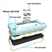 Custodia protettiva antiurto in silicone + PC con supporto a doppio anello, For iPhone X / XS, For iPhone XR