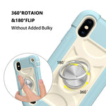 Custodia silicone e PC con doppio anello per iPhone X/XS
