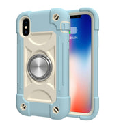 Custodia protettiva antiurto in silicone + PC con supporto a doppio anello, For iPhone XS Max, For iPhone 11