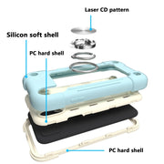Custodia protettiva antiurto in silicone + PC con supporto a doppio anello, For iPhone XS Max, For iPhone 11
