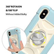 Custodia protettiva antiurto in silicone + PC con supporto a doppio anello, For iPhone XS Max, For iPhone 11