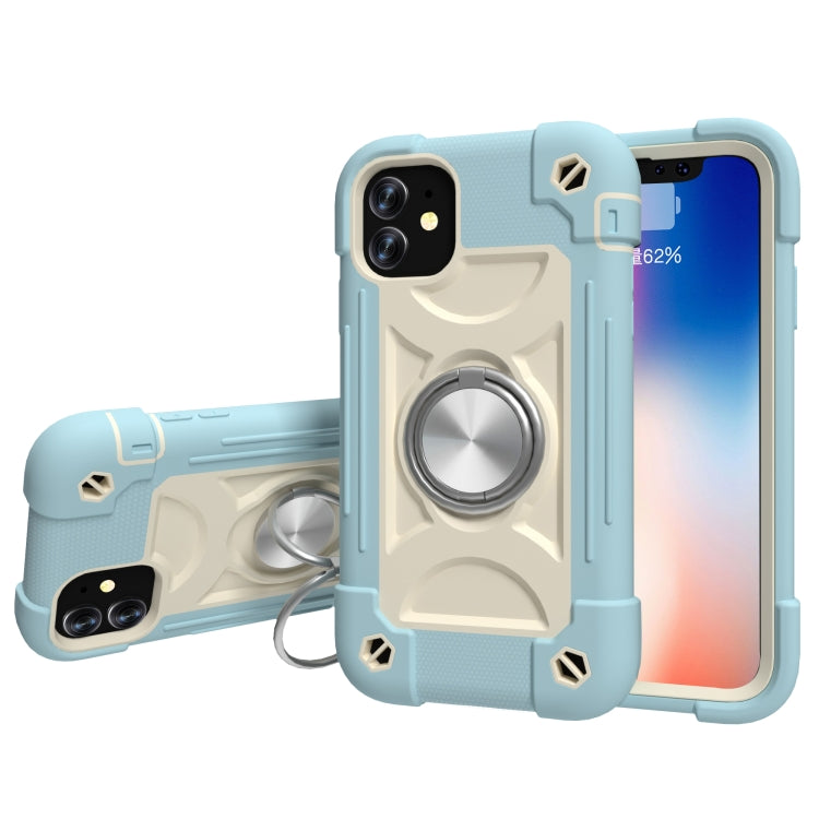 Custodia protettiva antiurto in silicone + PC con supporto a doppio anello, For iPhone 11 Pro Max, For iPhone 12 mini