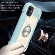 Custodia protettiva antiurto in silicone + PC con supporto a doppio anello, For iPhone 11 Pro Max, For iPhone 12 mini