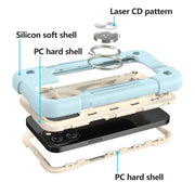 Custodia protettiva antiurto in silicone + PC con supporto a doppio anello, For iPhone 12 / 12 Pro, For iPhone 12 Pro Max