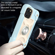 Custodia protettiva antiurto in silicone + PC con supporto a doppio anello, For iPhone 12 / 12 Pro, For iPhone 12 Pro Max