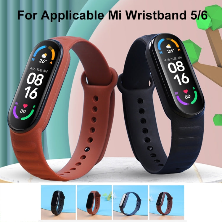 Per Xiaomi Mi Band 6/5 Cinturino di ricambio per cinturino in pelle di silicone universale