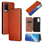 Struttura in fibra di carbonio Flip orizzontale magnetico Custodia in pelle TPU + PC + PU con slot per schede, For vivo X60 Pro / X60 5G, For Nokia C10, For Nokia C20