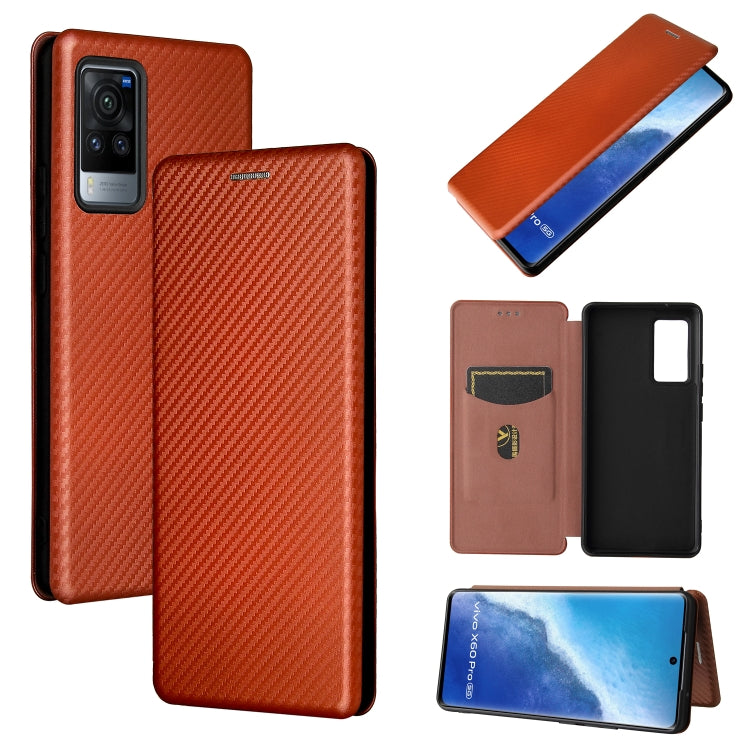 Struttura in fibra di carbonio Flip orizzontale magnetico Custodia in pelle TPU + PC + PU con slot per schede, For vivo X60 Pro / X60 5G, For Nokia C10, For Nokia C20