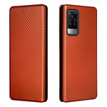Struttura in fibra di carbonio Flip orizzontale magnetico Custodia in pelle TPU + PC + PU con slot per schede, For vivo X60 Pro / X60 5G, For Nokia C10, For Nokia C20