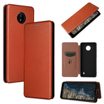 Struttura in fibra di carbonio Flip orizzontale magnetico Custodia in pelle TPU + PC + PU con slot per schede, For vivo X60 Pro / X60 5G, For Nokia C10, For Nokia C20