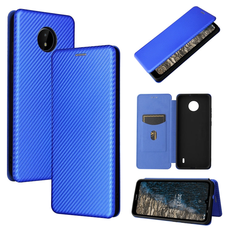 Struttura in fibra di carbonio Flip orizzontale magnetico Custodia in pelle TPU + PC + PU con slot per schede, For vivo X60 Pro / X60 5G, For Nokia C10, For Nokia C20