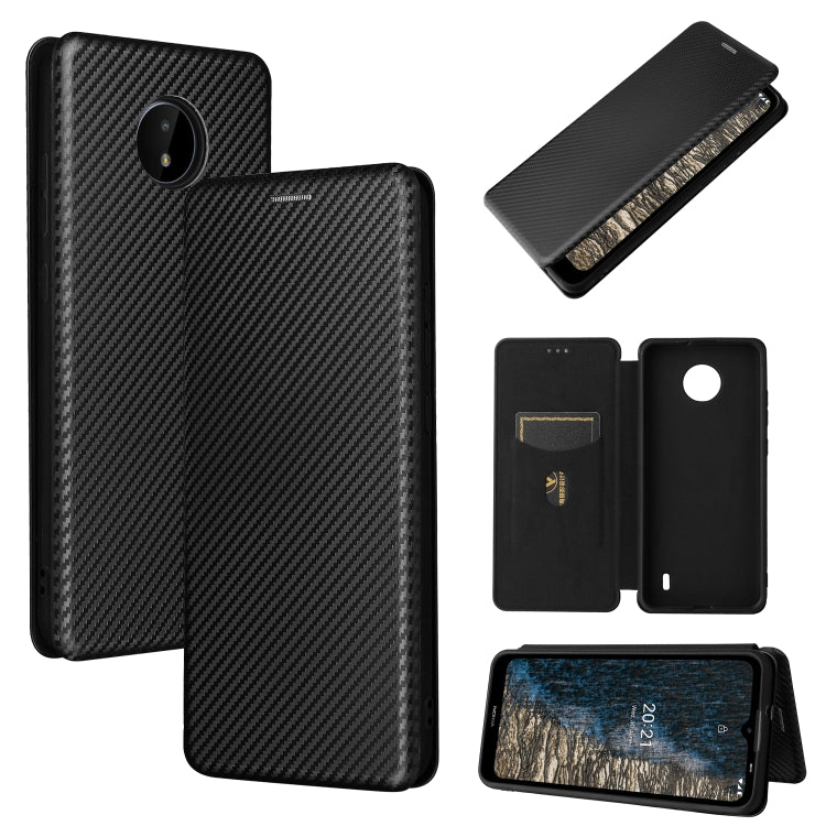 Struttura in fibra di carbonio Flip orizzontale magnetico Custodia in pelle TPU + PC + PU con slot per schede, For vivo X60 Pro / X60 5G, For Nokia C10, For Nokia C20