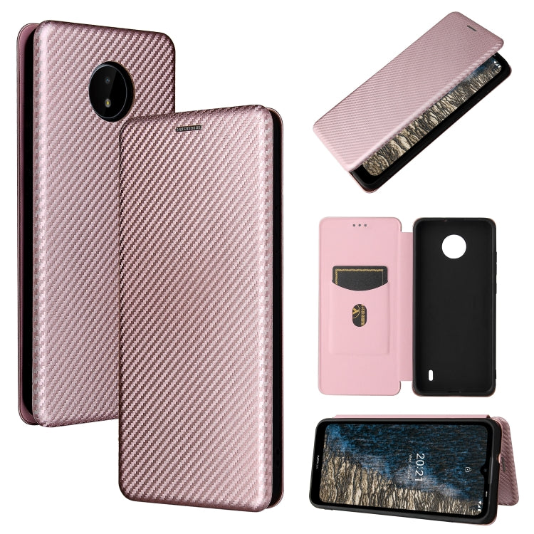Struttura in fibra di carbonio Flip orizzontale magnetico Custodia in pelle TPU + PC + PU con slot per schede, For vivo X60 Pro / X60 5G, For Nokia C10, For Nokia C20