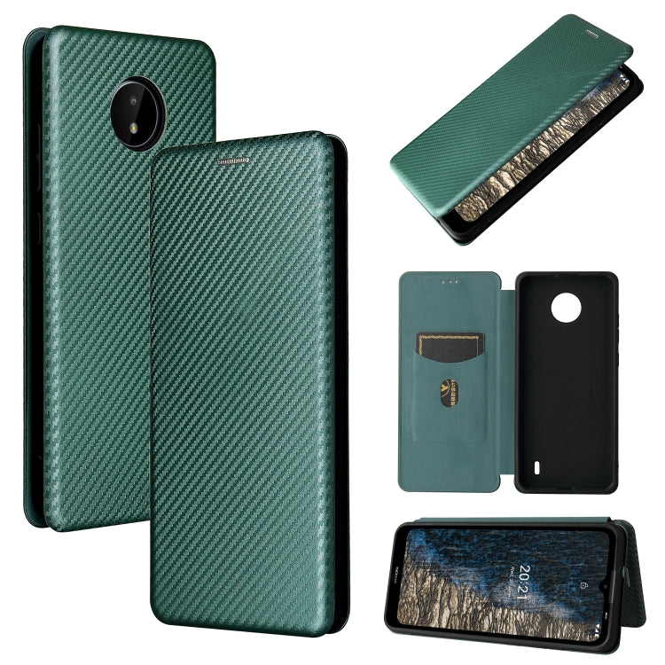 Struttura in fibra di carbonio Flip orizzontale magnetico Custodia in pelle TPU + PC + PU con slot per schede, For vivo X60 Pro / X60 5G, For Nokia C10, For Nokia C20