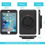 Custodia antiurto TPU e PC con rotazione 360° per iPad mini 3, 2