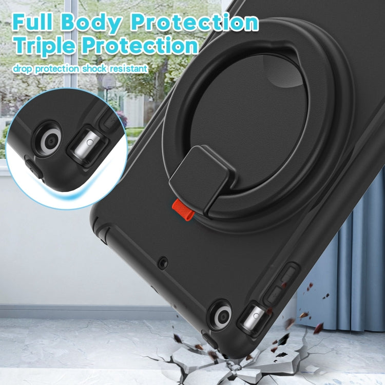 Custodia protettiva antiurto in TPU + PC con supporto per impugnatura pieghevole con rotazione a 360 gradi e slot per penna, For iPad mini 3 / 2 / 1