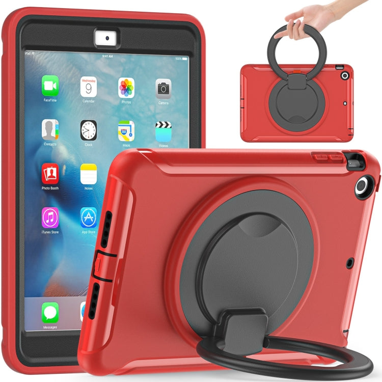 Custodia protettiva antiurto in TPU + PC con supporto per impugnatura pieghevole con rotazione a 360 gradi e slot per penna, For iPad mini 3 / 2 / 1